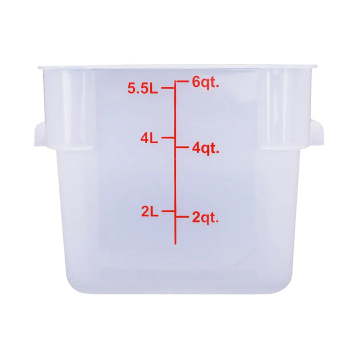 CAC China FS2P-SQ6T Food Storage CTR. Sq. PP Trans. 6QT /Each