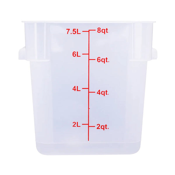 CAC China FS2P-SQ8T Food Storage CTR. Sq. PP Trans. 8QT /Each