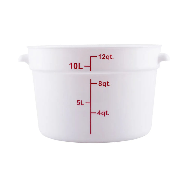 CAC China FS3P-12W Food Storage Container Round PP White 12QT Case of 12 Pcs