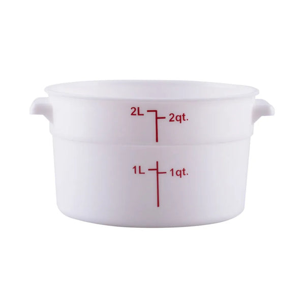 CAC China FS3P-2W Food Storage Container Round PP White 2QT /Each