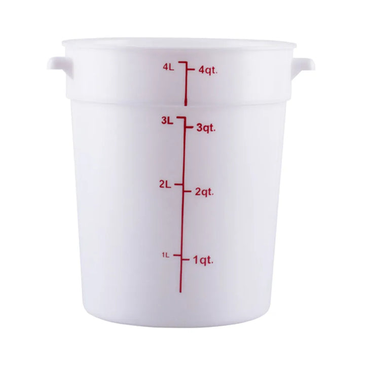 CAC China FS3P-4W Food Storage Container Round PP White 4QT Case of 12 Pcs