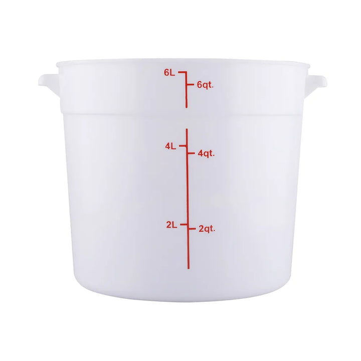 CAC China FS3P-6W Food Storage Container Round PP White 6QT Case of 12 Pcs