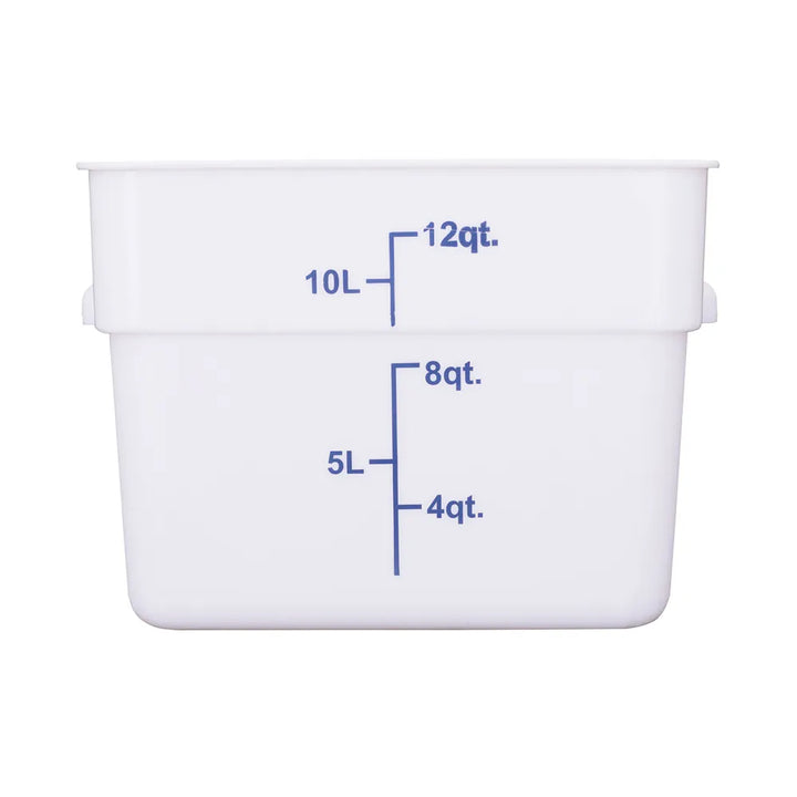 CAC China FS3P-SQ12W Food Storage Container Square PP White 12QT Case of 12 Pcs