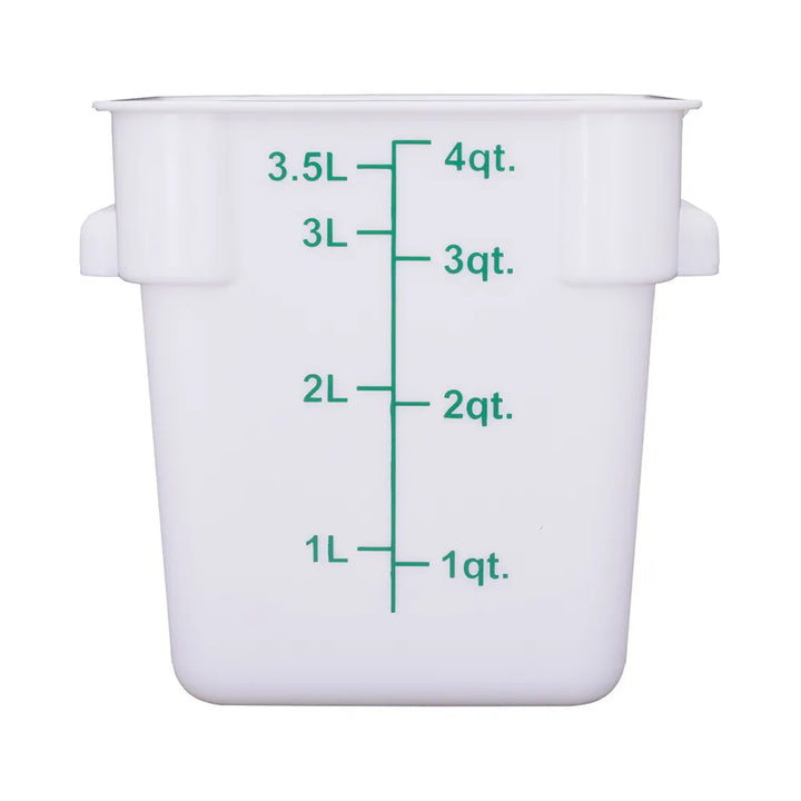 CAC China FS3P-SQ4W Food Storage Container Square PP White 4QT /Each