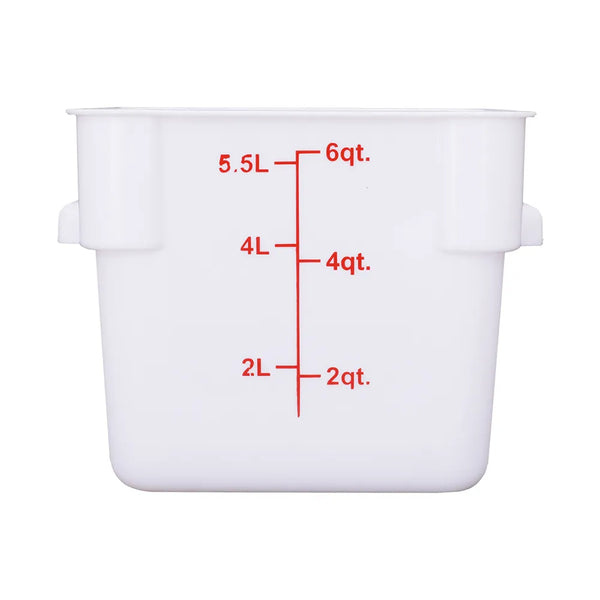 CAC China FS3P-SQ6W Food Storage Container Square PP White 6QT /Each