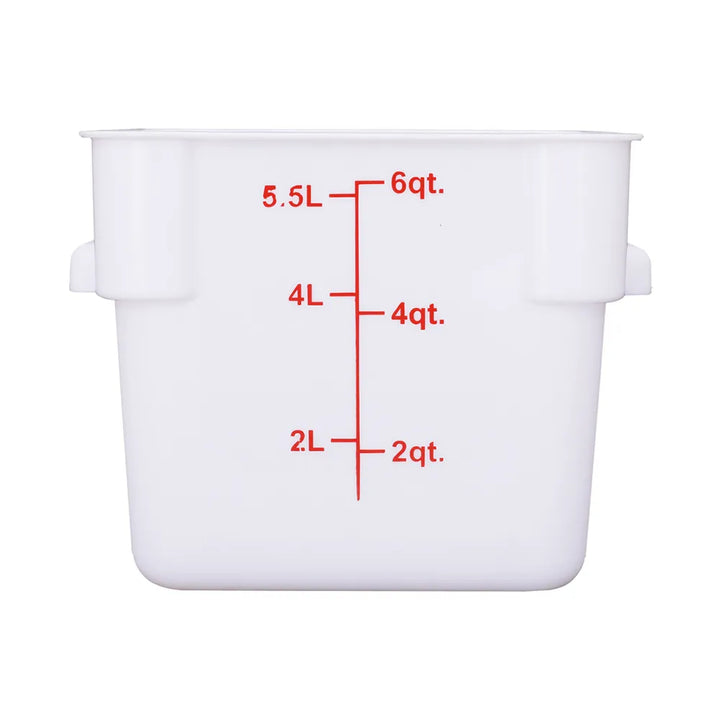 CAC China FS3P-SQ6W Food Storage Container Square PP White 6QT /Each