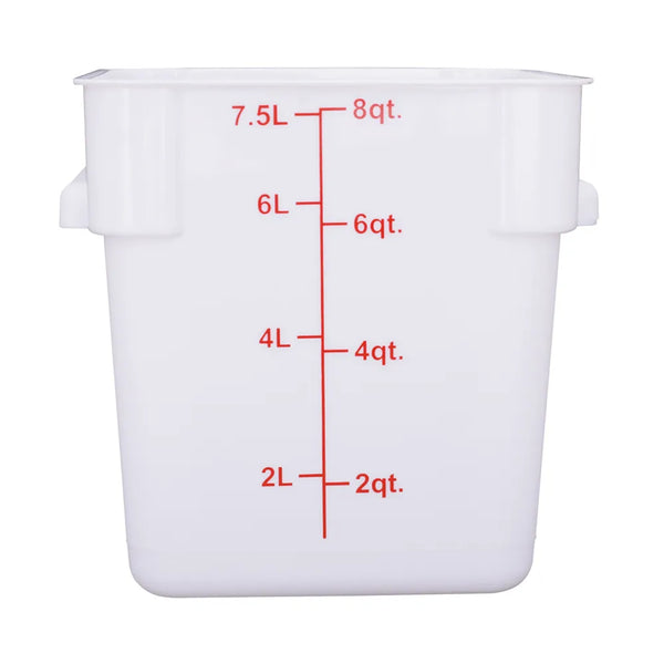 CAC China FS3P-SQ8W Food Storage Container Square PP White 8QT /Each