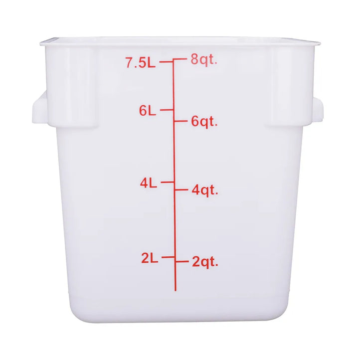 CAC China FS3P-SQ8W Food Storage Container Square PP White 8QT /Each