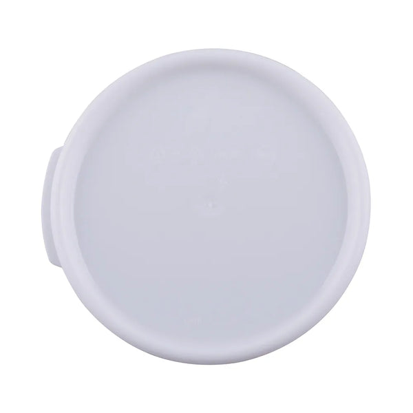 CAC China FS3R-1CV-W Cover Food Storage Container Round PP White for 1QT Case of 12 Pcs