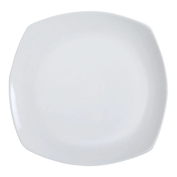 Yanco FU-312 Fuji 12" Square Flat Plate in Bone White Porcelain, Pack of 12