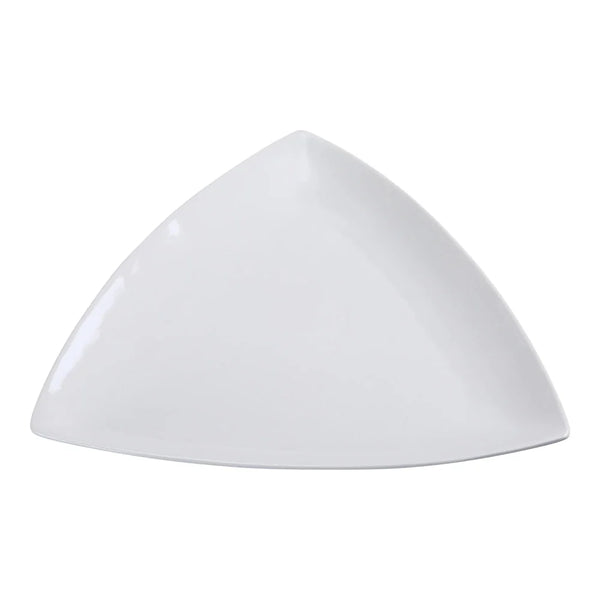 Yanco FU-410 Fuji 10" Triangular Plate in Bone White Porcelain, Pack of 24