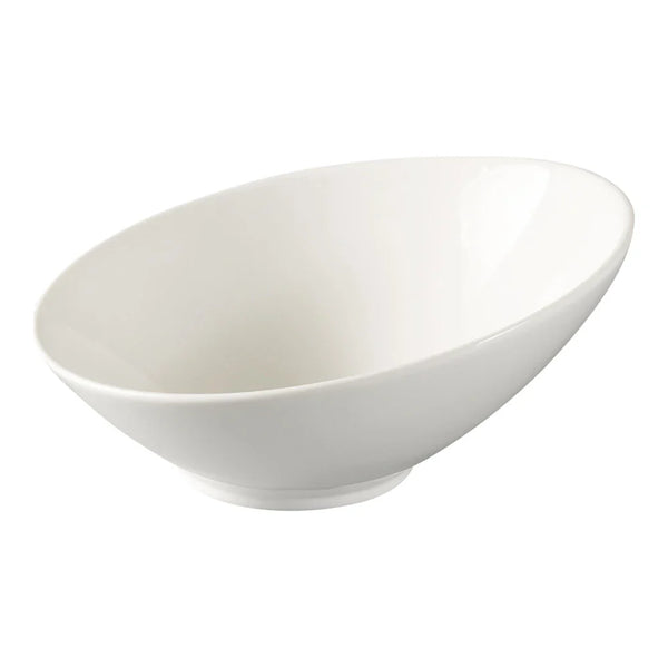 Yanco FU-606 Fuji 6" Oblong Sheer Bowl in Bone White Porcelain, 9oz - Pack of 36