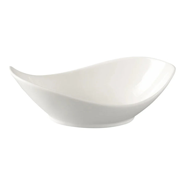 Yanco FU-708 Fuji 8" Oval Salad Bowl in White Porcelain, 6oz - Pack of 24