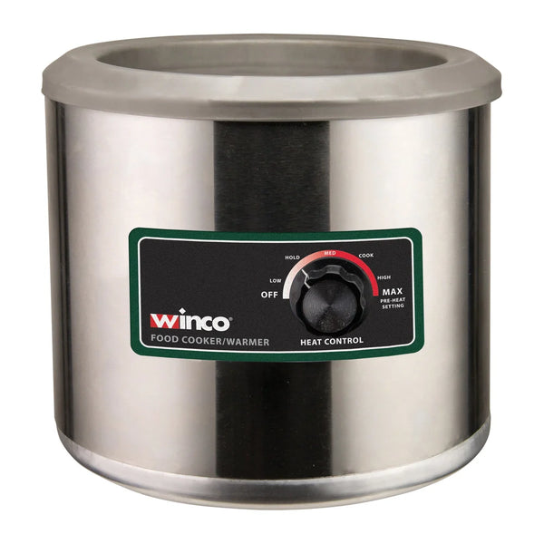 Winco FW-7R500 7 Qt Round Food Warmer/Cooker, 120V, 1050W