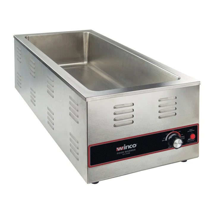 Winco FW-L600 Electric Food Warmer with 27" x 12" Opening, 1500W, 120V, 4/3 Size