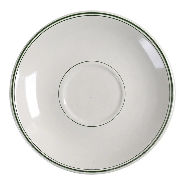 Yanco GB-36 Green Band 4.5" Round Saucer in White Ceramic - Pack of 36