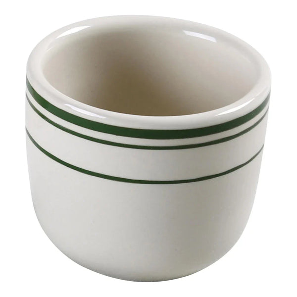 Yanco GB-45 Green Band 3.38" Chinese Tea Cup in White Ceramic, 4.5oz - Pack of 36