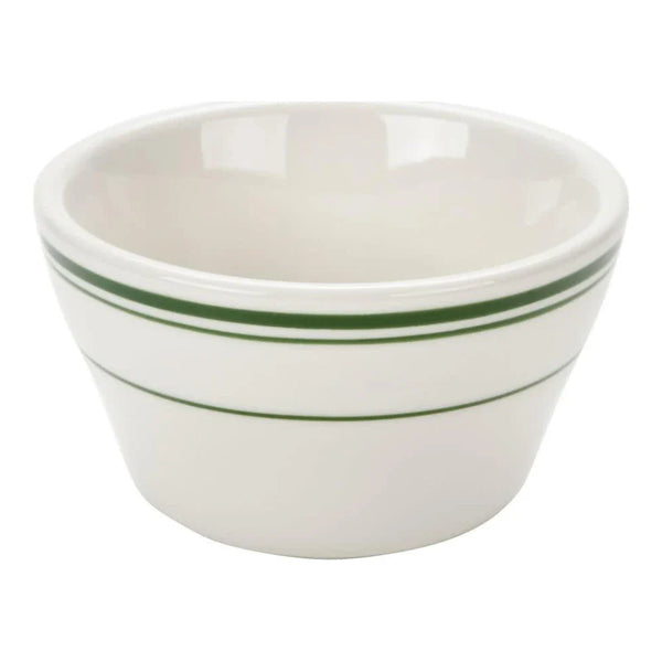 Yanco GB-4 Green Band 4" Round Bouillon in White Ceramic - Pack of 36