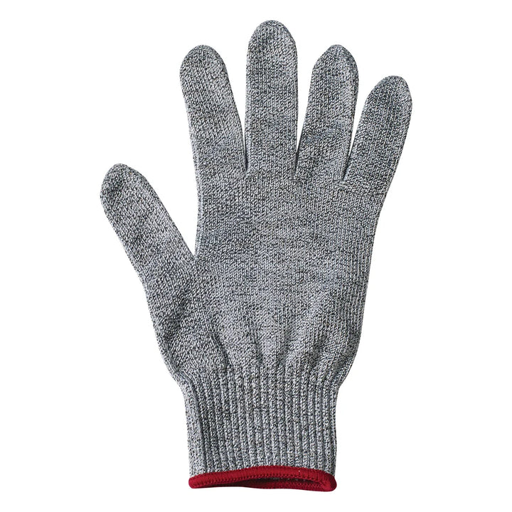 Winco GCRA-S Cut Resistant Glove, S, Antimicrobial Agent, ANSI Lvl A5, Gray, Red Wristband