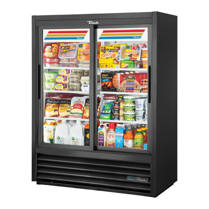 True GDM-41SL-60-HC-LD Slide Door Lower Height Narrow Depth Refrigerator with Hydrocarbon Refrigerant