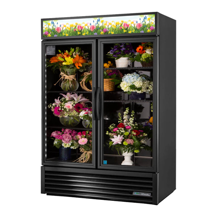 True GDM-49FC-HC-TSL01_WH Two Section Floral Merchandiser