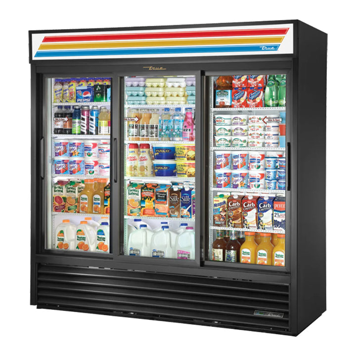 True GDM-69-HC-LD 3 Section Glass Door Refrigerator