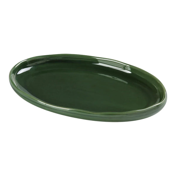 Yanco GG-208 Green Gem 8.25" Oval Plate in Green Porcelain - Pack of 36