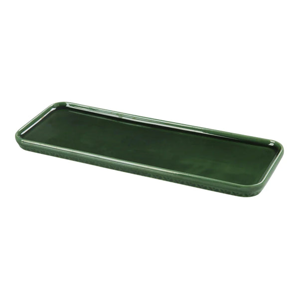 Yanco GG-513 Green Gem 13.5" Rectangular Plate in Green Porcelain - Pack of 24