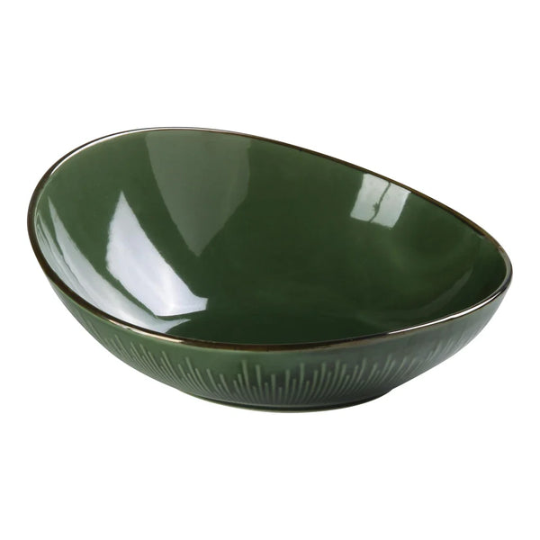 Yanco GG-711 Green Gem 11.5" Round Sheer Bowl in Green Porcelain, 66oz - Pack of 12