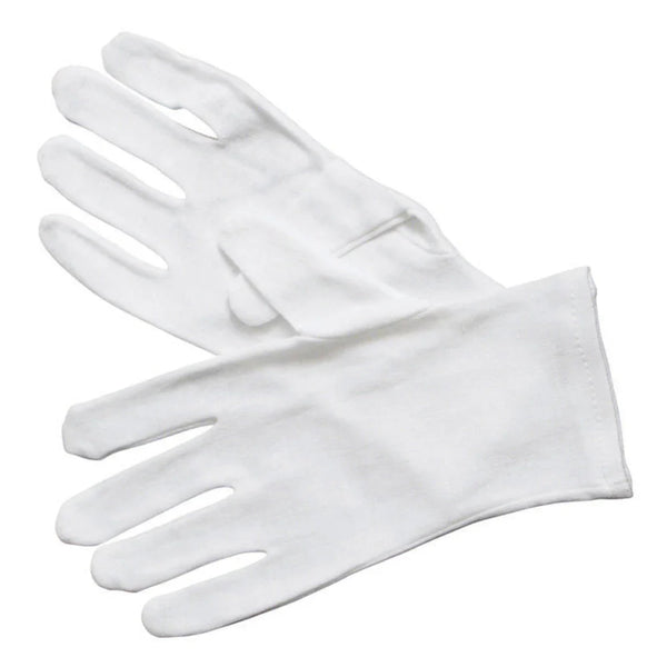 Winco GLC-L Service Gloves, White Cotton, LRG, 6 Pairs