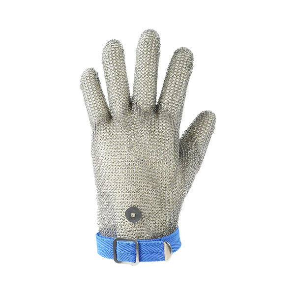 CAC China GLCR-9L Glove Cut-Resistant 304LSS A9 Blue Strap L Case of 10 Pcs