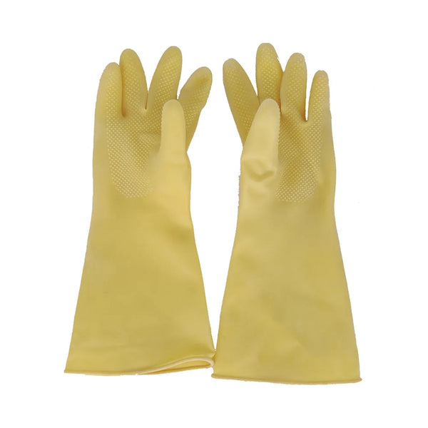 CAC China GLLX-2YM Glove Latex Yellow Medium /Each