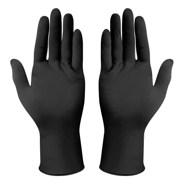 Winco GLN-LB Disposable Gloves, Nitrile, L, Powder-Free, Black,3Mil,FDA Compliant,100pcs/box