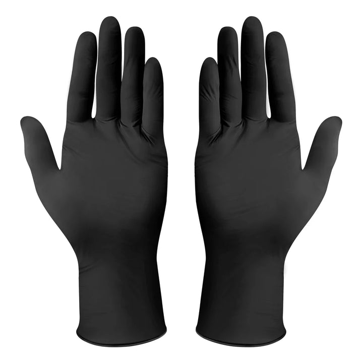 Winco GLN-LB Disposable Gloves, Nitrile, L, Powder-Free, Black,3Mil,FDA Compliant,100pcs/box