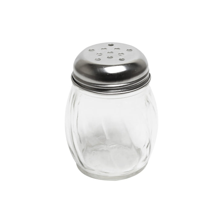 Thunder Group GLTWCS006P 6 oz Glass Perforated Swirl Cheese Shaker Pack of 12