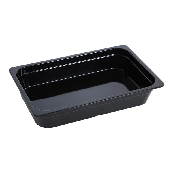 Yanco GN-121BK 20.87" Rectangular GN Pan 1/1, Melamine, Black, 8L - Pack of 3