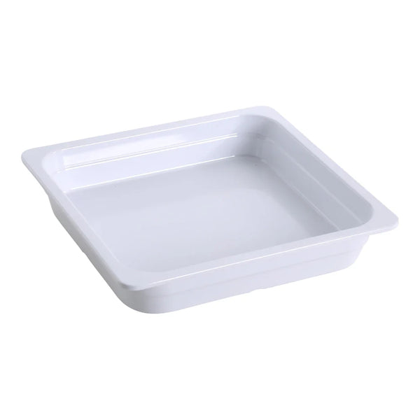 Yanco GN-313 13.94" Rectangular GN Pan 2/3, Melamine, White, 4.4L - Pack of 6