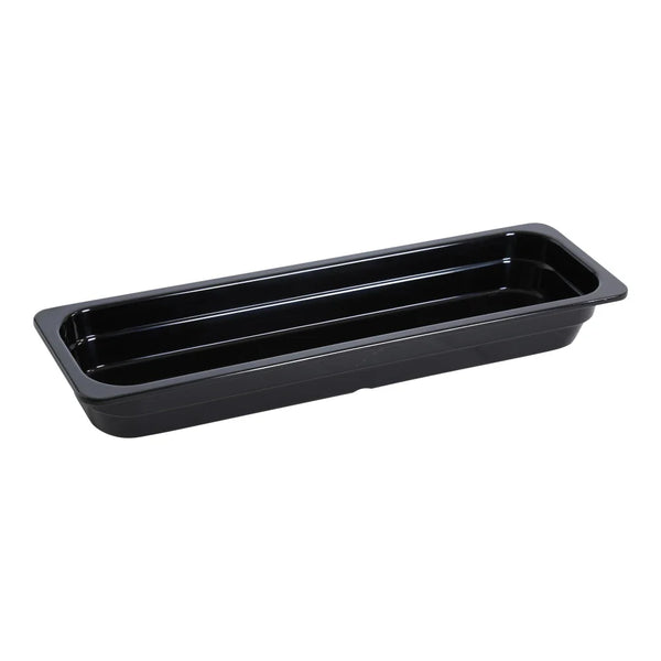 Yanco GN-420BK 20.87" Rectangular GN Pan 2/4, Melamine, Black, 3L - Pack of 3