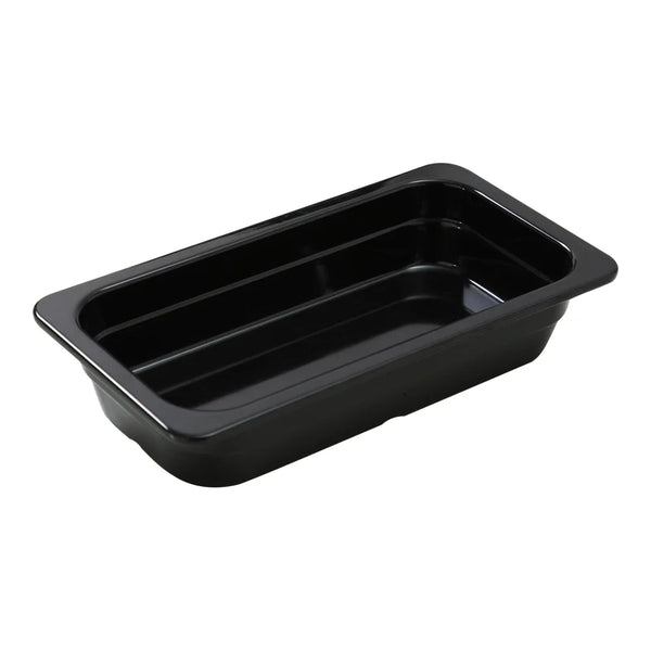 Yanco GN-610BK 10.43" Rectangular GN Pan 1/4, Melamine, Black, 1.4L - Pack of 6