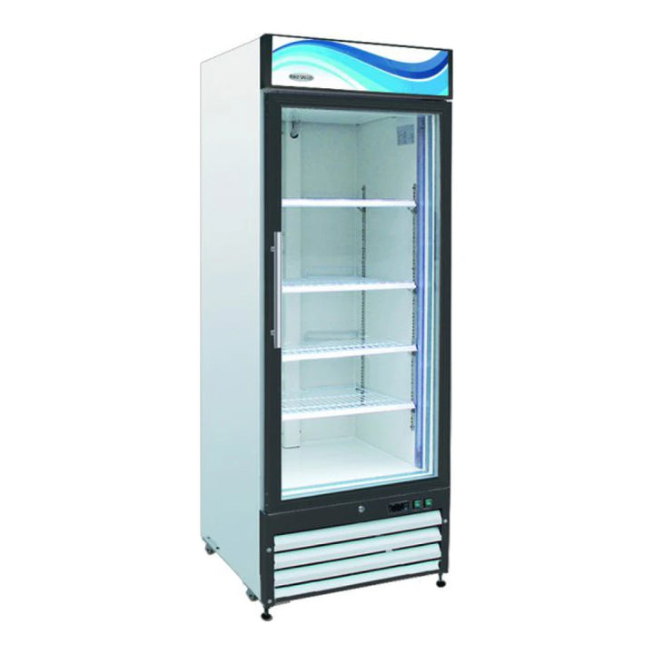 Serv-Ware GR23-HC 27” White Powder-Coated Steel Merchandiser Refrigerator with 1 Glass Door,115v/1ph. 23 cu. ft.