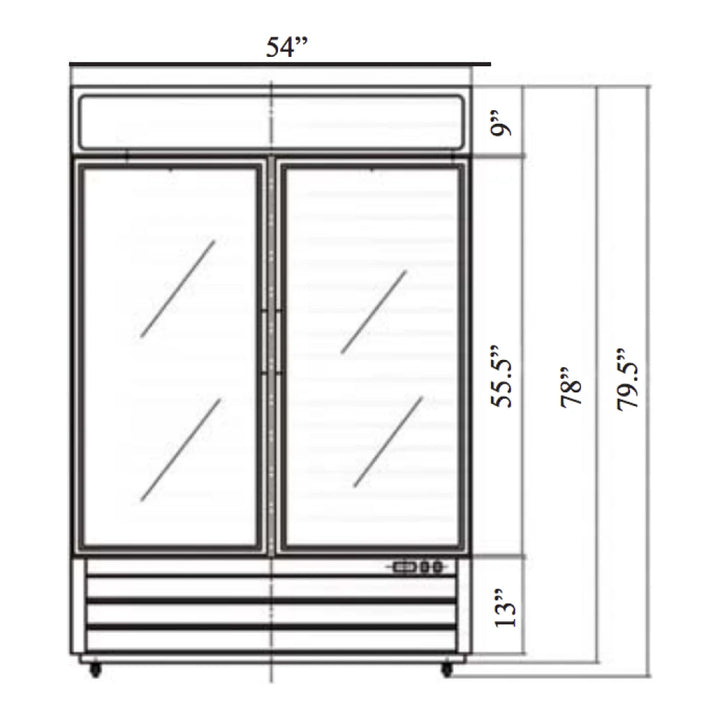 Serv-Ware GR48-HC 54” White Powder-Coated Steel Merchandiser Refrigerator with 2 Glass Doors 48 cu. ft.-2