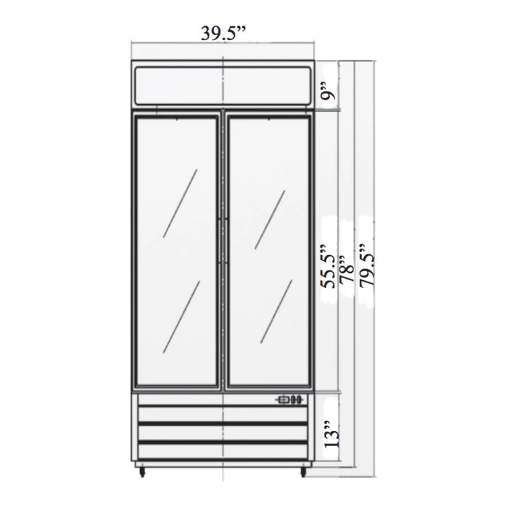 Serv-Ware GR48-HC 54” White Powder-Coated Steel Merchandiser Refrigerator with 2 Glass Doors 48 cu. ft.-3