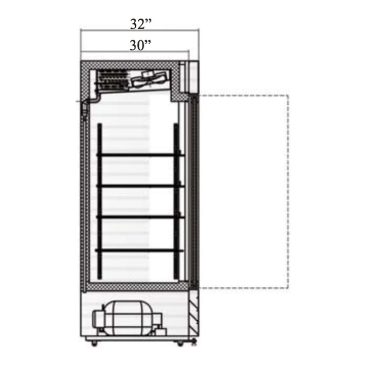 Serv-Ware GR48-HC 54” White Powder-Coated Steel Merchandiser Refrigerator with 2 Glass Doors 48 cu. ft.-4