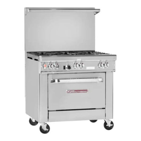 Southbend H4361A-1G  36.5" Ultimate Series 4 Non-Clog Burners and Manual Griddle With Electric Convection Oven, Natural Gas Range, 150,000 BTU