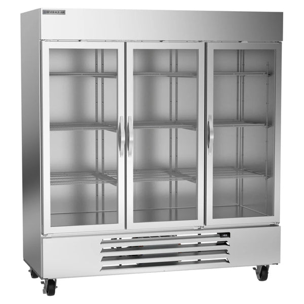 Beverage-Air HBF72HC-5-G Horizon Series 75" Glass Door Reach In Freezer with LED Lighting 69 cu. ft.