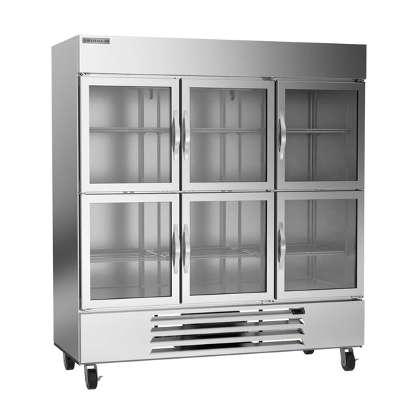 Beverage-Air HBF72HC-5-HG 75" Horizon Glass Half Door Bottom Mount Reach In Freezer