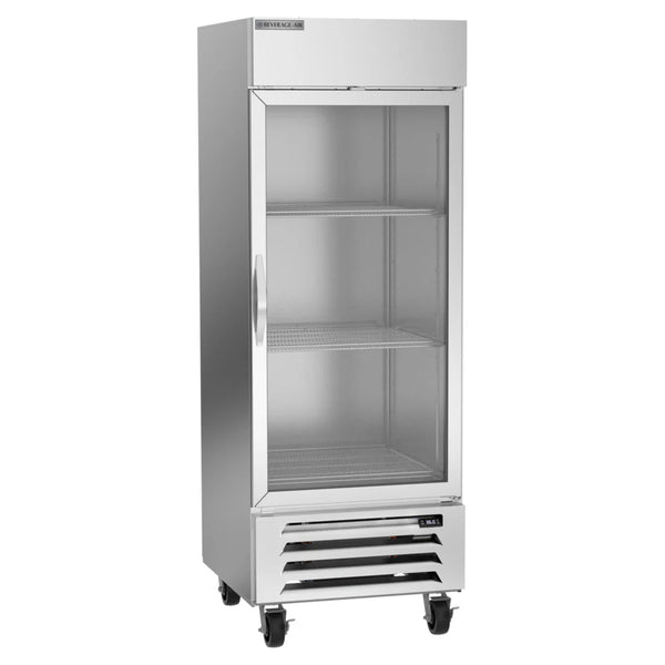 Beverage-Air HBR27HC-1-G Horizon Series 30" Bottom Mounted Glass Door Reach In Refrigerator with LED Lighting