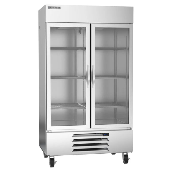 Beverage-Air HBR44HC-1-G 47" Horizon Series 2 Section Glass Door Reach-In Refrigerator with LED Lighting