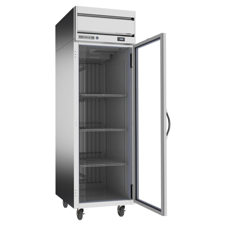 Beverage-Air HFP1HC-1G Horizon Series 26" P Finish Top Mounted Glass Door Reach In Freezer