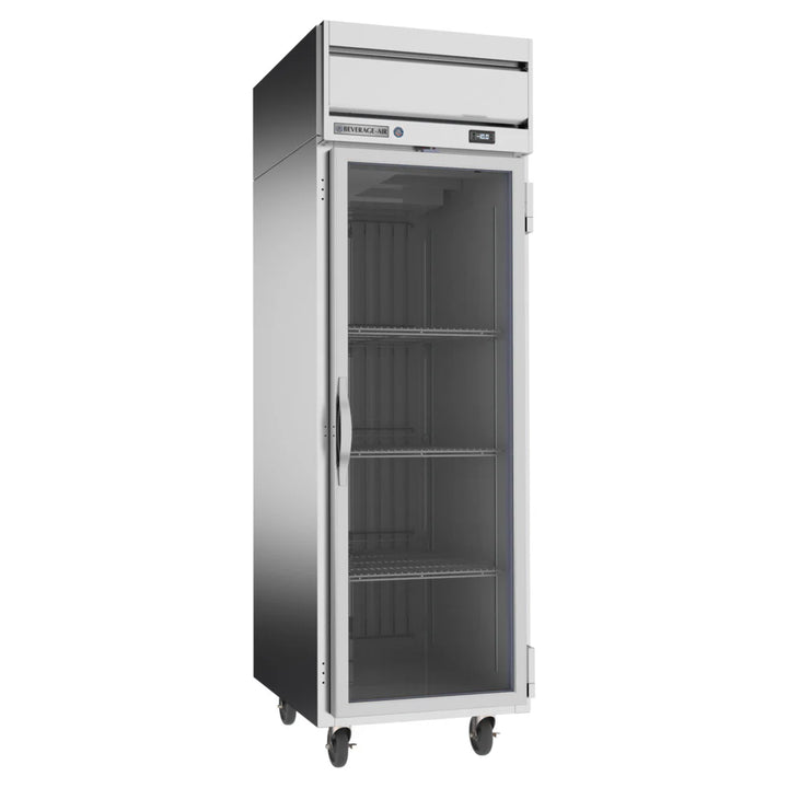 Beverage-Air HFP1HC-1G Horizon Series 26" P Finish Top Mounted Glass Door Reach In Freezer